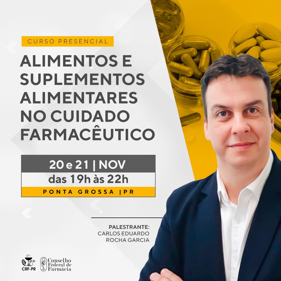 Curso Alimentos e Suplementos Alimentares no Cuidado Farmacêutico | Ponta Grossa/PR