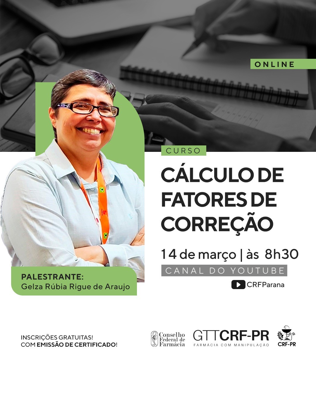 [CANCELADO] CURSO CÁLCULO DE FATORES DE CORREÇÃO