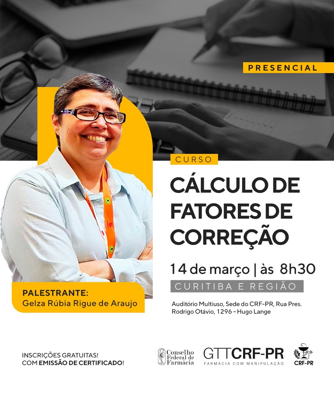 [CANCELADO] CURSO CÁLCULO DE FATORES DE CORREÇÃO  |  CURITIBA/PR